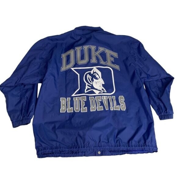 Apex One Mens Blue Gray 90s Duke Blue Devils Nylon Windbreaker Jacket Size XL.